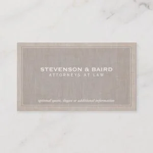 Attorney Law Office Linen Texture Look (No Line) Business Card