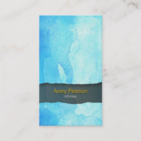 Attorney Lawyer Legal Law Blue Watercolor Wash Business Card