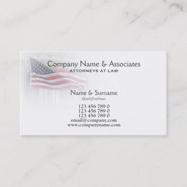 Attorney Lawyer Patriot patriotic American Business Card