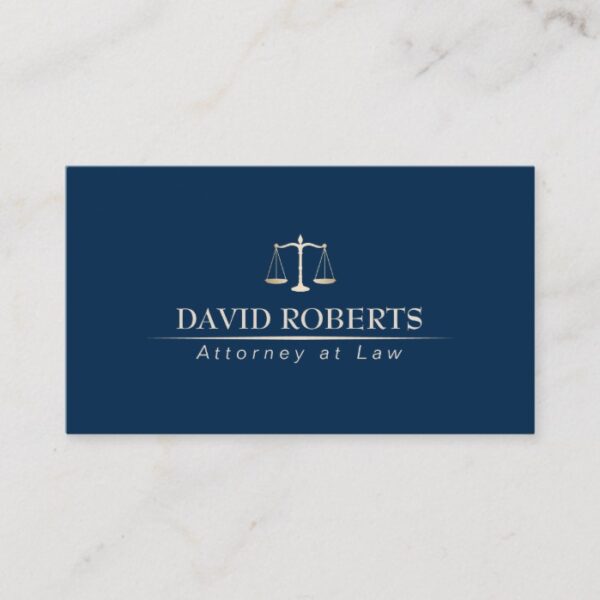 Attorney Lawyer Professional Blue & Gold Business Card