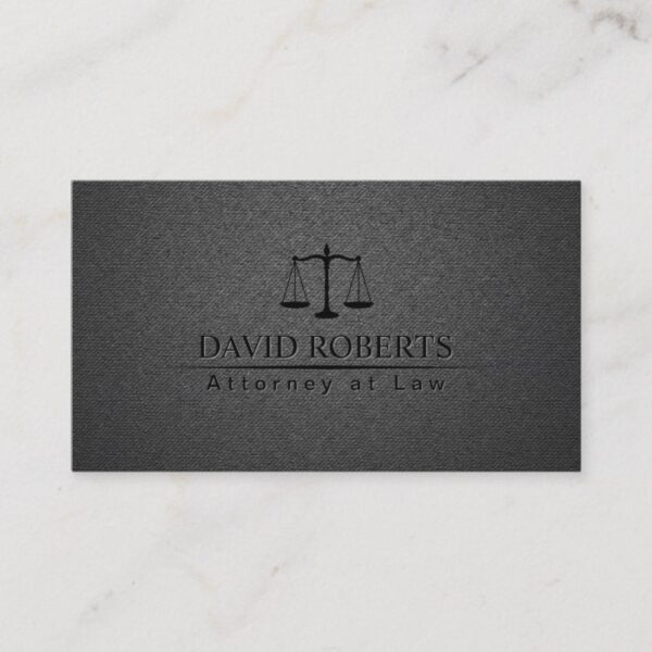 Attorney Lawyer Trendy Carbon Black Professional Business Card
