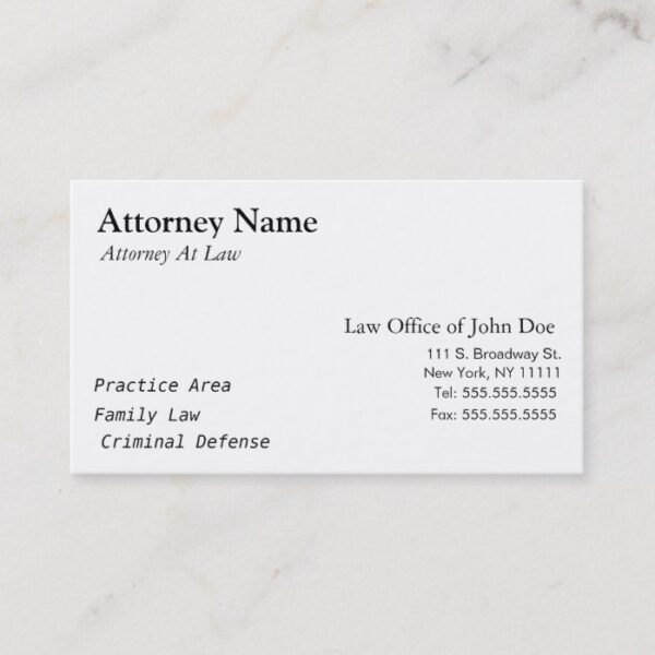 Attorney Modern - Simple, Clean, Elegant Business Card