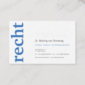 Attorney with blue business card