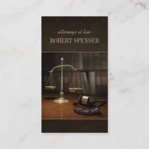 Attorneys At Law Justice Scale Notary Card