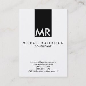 Attractive Monogram Black White Clear Business Card