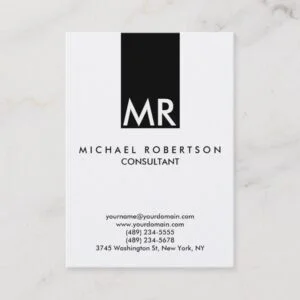 Attractive Monogram Black White Clear Business Card