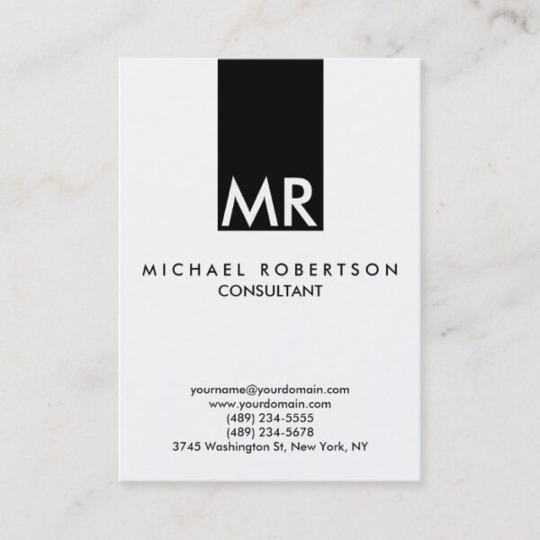Attractive Monogram Black White Clear Business Card