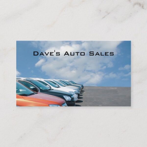 Auto dealer lot business card