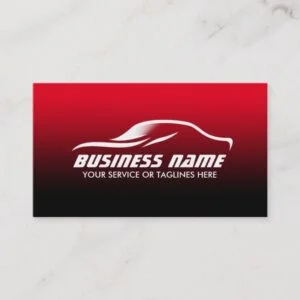 Auto Detailing Professional Black & Red Automotive Business Card