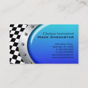 Automotive Business Card Racing Checkers Bolts