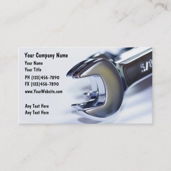 Automotive Mechanic Wrenches Design Business Card