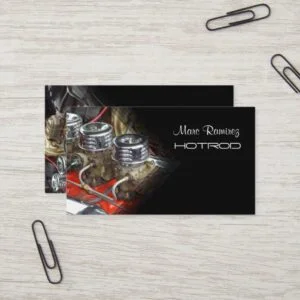 AUTOMOTIVE, OLD ENGINE PHOTO / DIY FONTS BUSINESS CARD