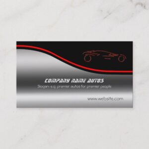Autotrade Car - Red Sportscar on steel-effect Business Card