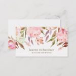 Beautiful Botanical | Watercolor Floral on White Business Card