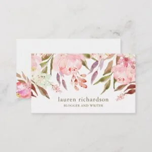 Beautiful Botanical | Watercolor Floral on White Business Card