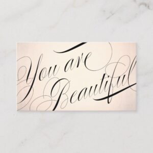 Beautiful Calligraphy Rose Gold  Beauty Salon Business Card
