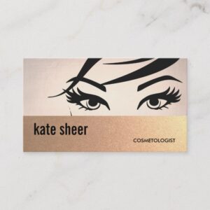 Beautiful Eyelashes and Brows Cosmetologist Business Card