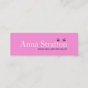 Beautiful Eyes Pink Lash and Brows Mini Business Card