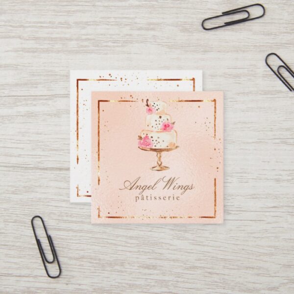 ★ Beautiful  Patisserie ,Bakery ,Cakes & Sweets Square Business Card