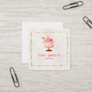 ★ Beautiful  Patisserie ,Bakery ,Cakes & Sweets Square Business Card