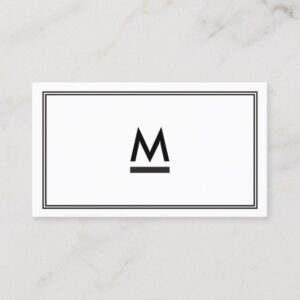 Big Initial Modern Monogram in Black and White Business Card