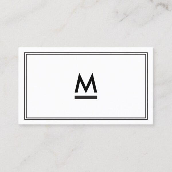 Big Initial Modern Monogram in Black and White Business Card