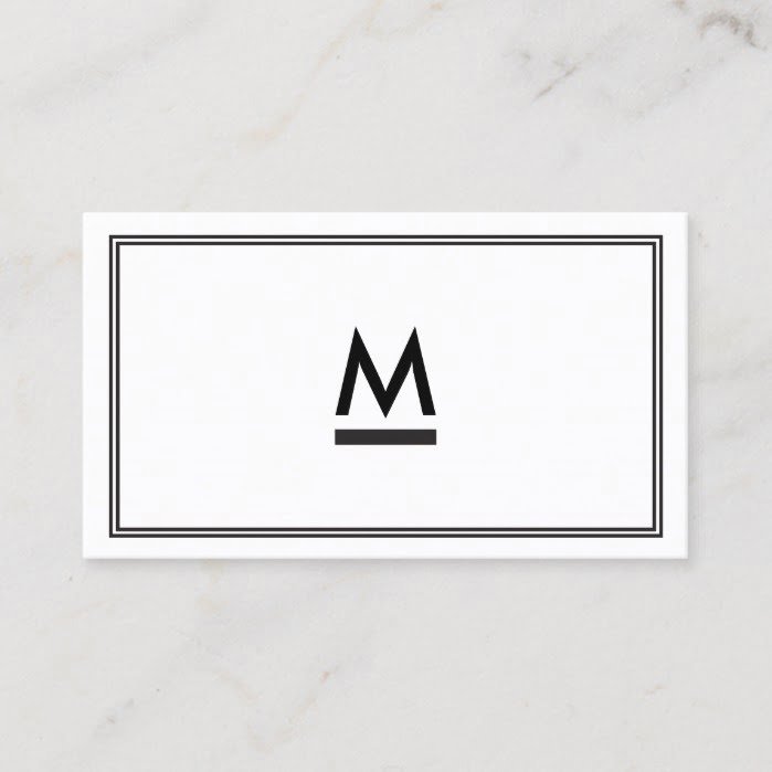 Big Initial Modern Monogram in Black and White Business Card
