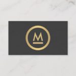 Big Initial Modern Monogram in Faux Gold Business Card