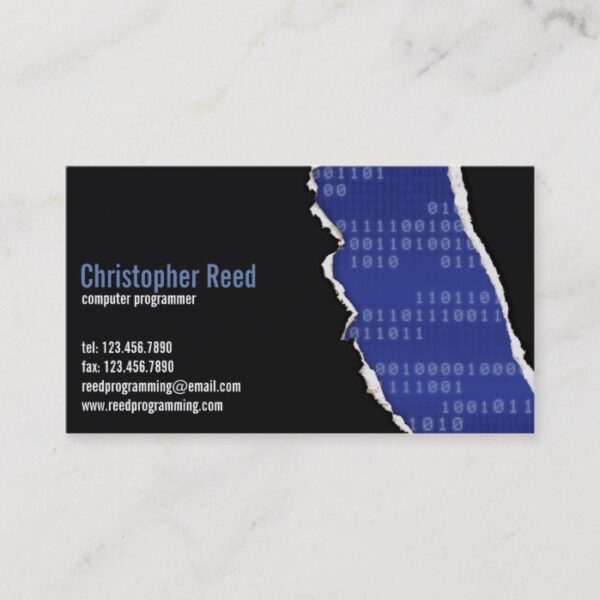 Binary Rip - Blue Business Card