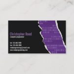 Binary Rip – Purple Business Card