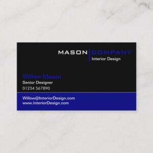 Black and Dark Blue Corporate Business Card