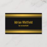 Black and Gold Bar Borders Horizontal Accountant Business Card