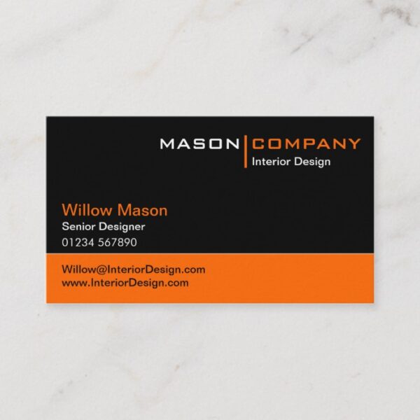 Black and Orange Corporate Business Card