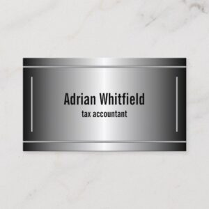 Black and Silver Bars Horizontal Accountant Business Card