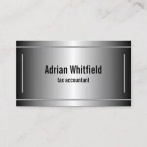 Black and Silver Bars Horizontal Accountant Business Card