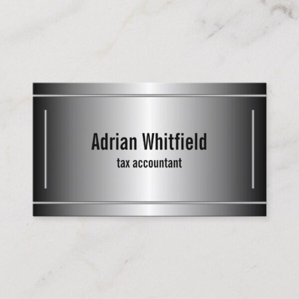 Black and Silver Bars Horizontal Accountant Business Card