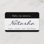 Black and White Corporate Name Tag – Business Card