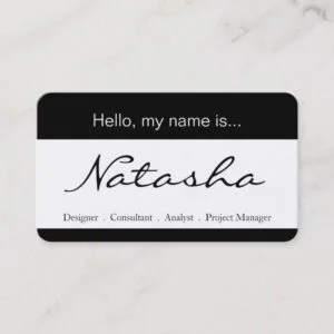 Black and White Corporate Name Tag - Business Card