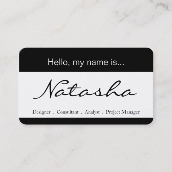 Black and White Corporate Name Tag - Business Card