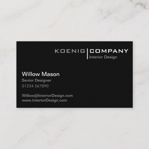 Black and White Minimalistic Business Card