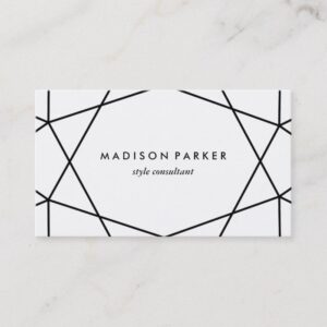 Black and White Modern Geometric Business Card