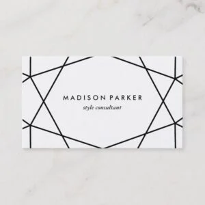 Black and White Modern Geometric Business Card