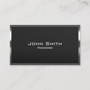 Black Carbon Fiber Programmer Business Card