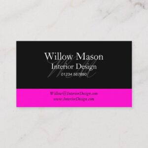 Black & Hot Pink Professional Business Card