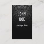 Black leather finely decorated business card