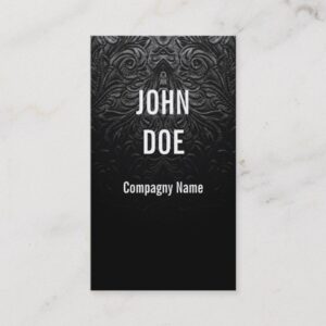 Black leather finely decorated business card