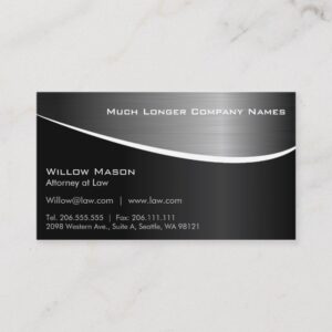 Black Stainless Steel Effect, Business Card Plus