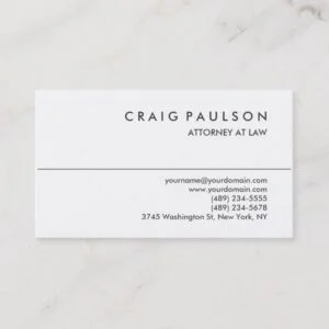 Black White Consultant Attorney Business Card