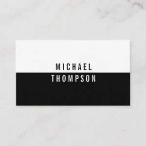 Black White Elegant Modern Simple Professional Business Card