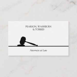 Black & White Gavel Attorney at Law Business Card